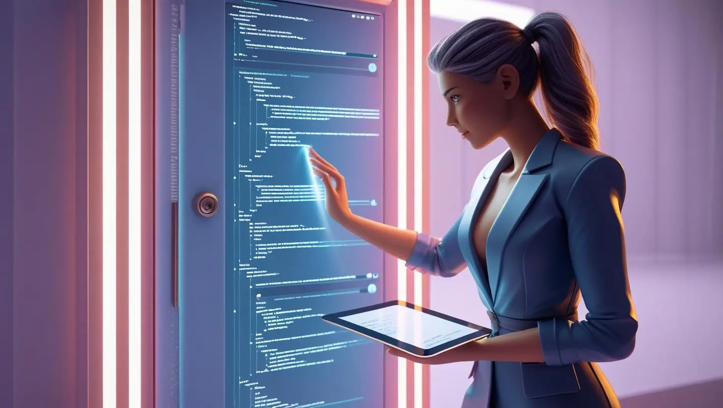 a digital door being open by a web designer